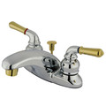 Kingston Brass 4" Centerset Bathroom Faucet, Chrome/Polished Brass KB624